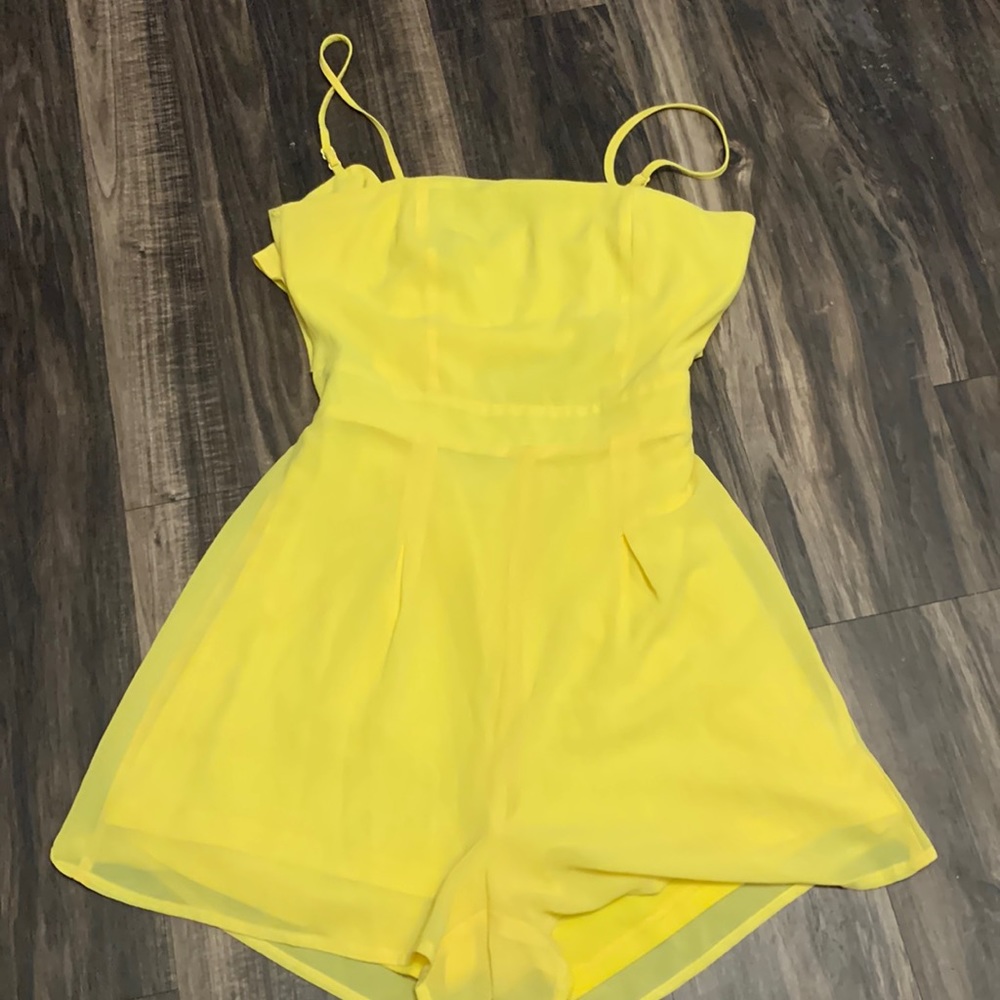 Pink Lily Yellow romper